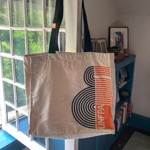 United Nations UNFPA Reproductive Rights Orange & Black Unisex Cotton Tote Bag